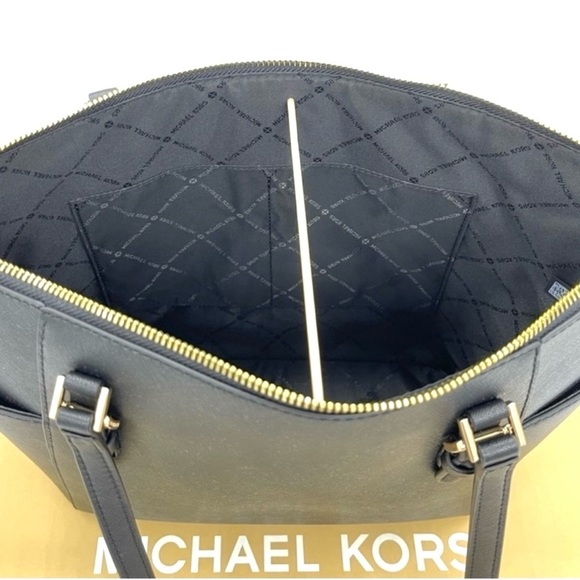 Michael Kors Charlotte Tote & Double Zip Wallet Black/Gold - Picture 6 of 10